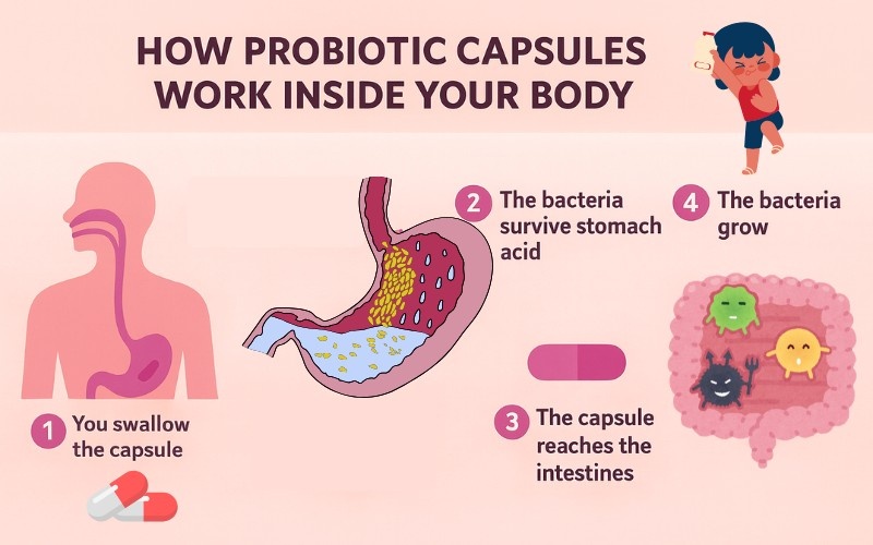 how pre and probiotic capsules work inside your body